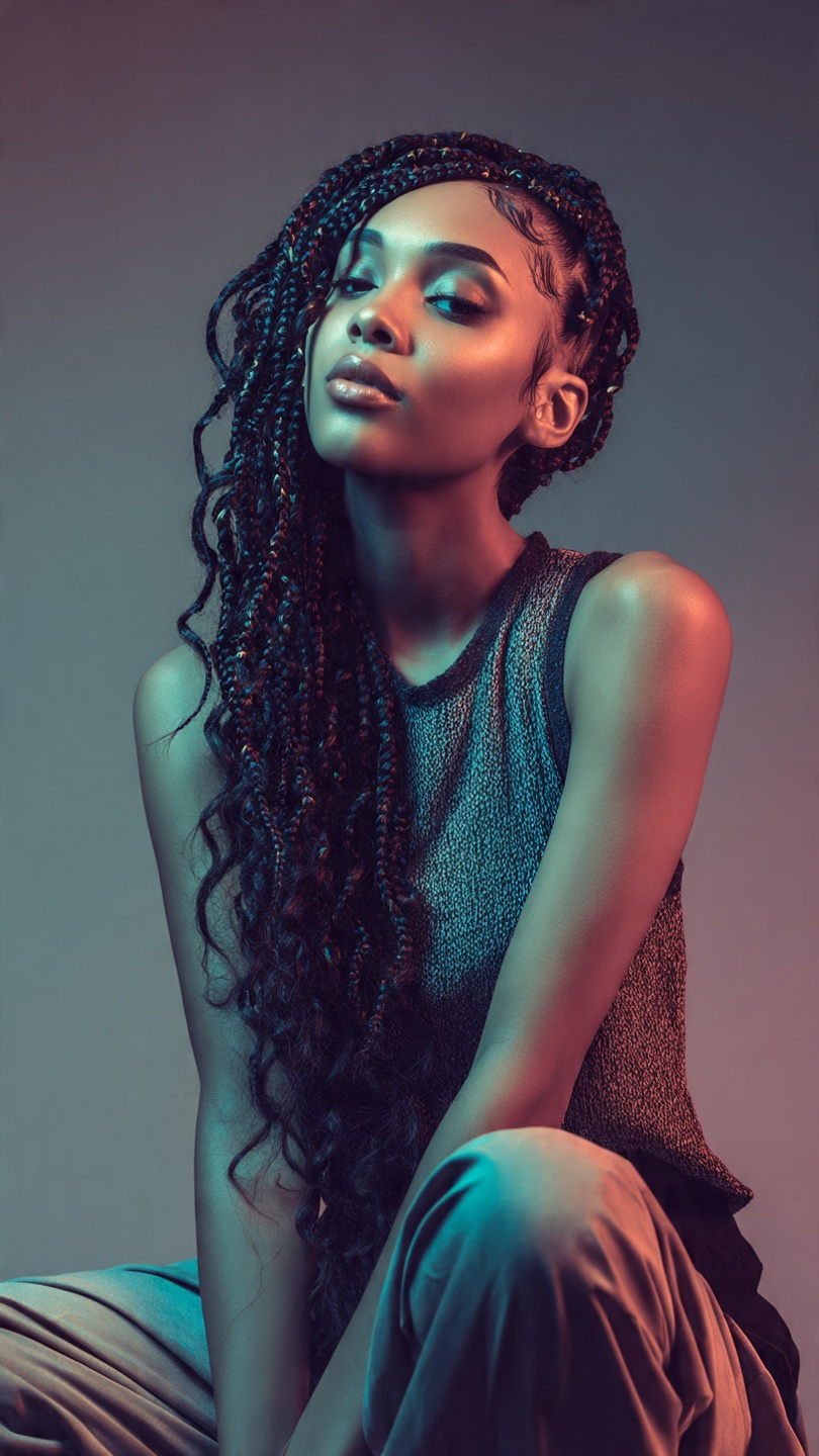 Box Braids with Curls